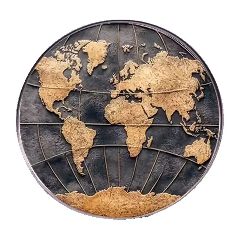 Elegant Gold-Tone World Map Brooch – Stainless Steel Travel-Inspired Lapel Pin for Women, Ideal for Everyday Wear & Gifting